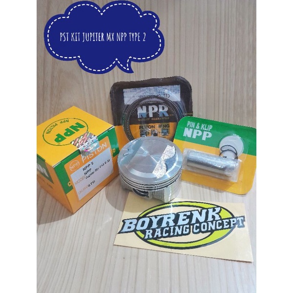 PISTON KIT RUBAHAN JUPITER MX 54 -55 NPP TYPE 2 - BOYRENK SURABAYA