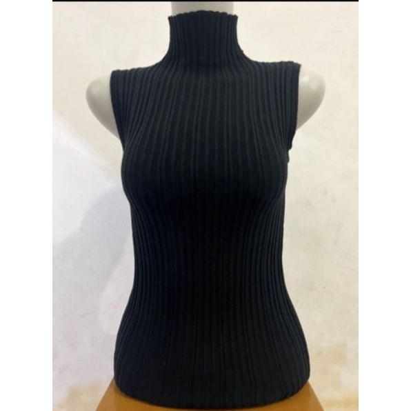 DC_INNER RAJUT LIDYA TANK TOP//ATASAN TURTLENECK WANITA KOREA//BAJU WANITA PRES BODY