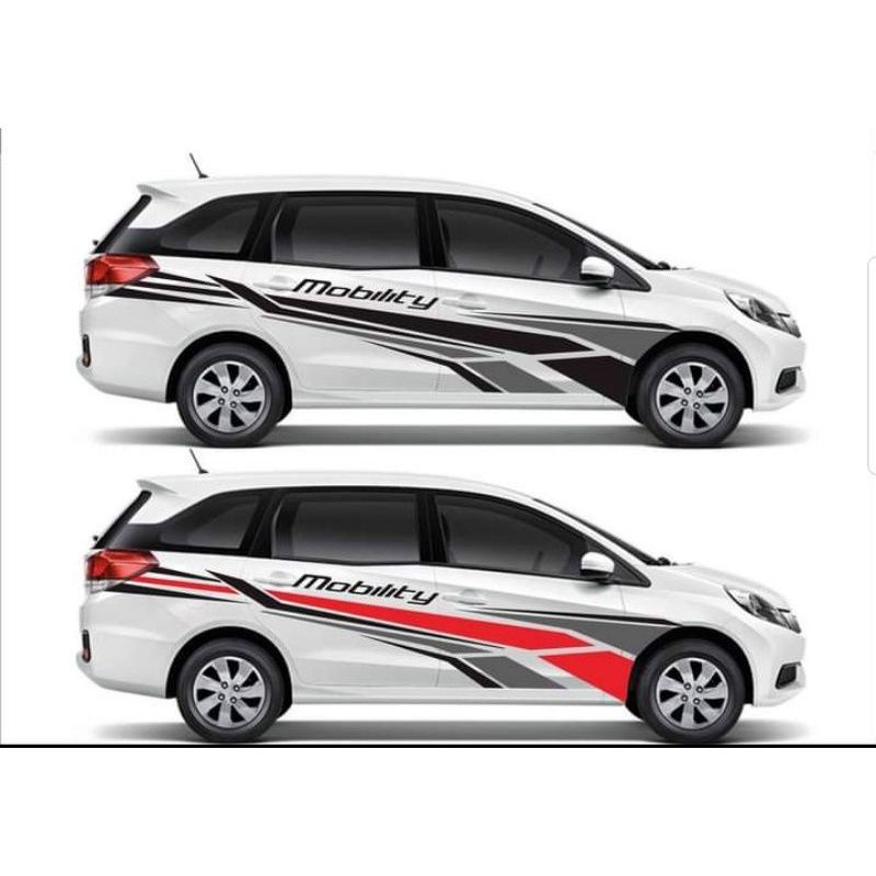 stiker cutting mobil Honda Mobilio Avanza Xenia Innova terbaru list body mobil terbaru - PUTIH