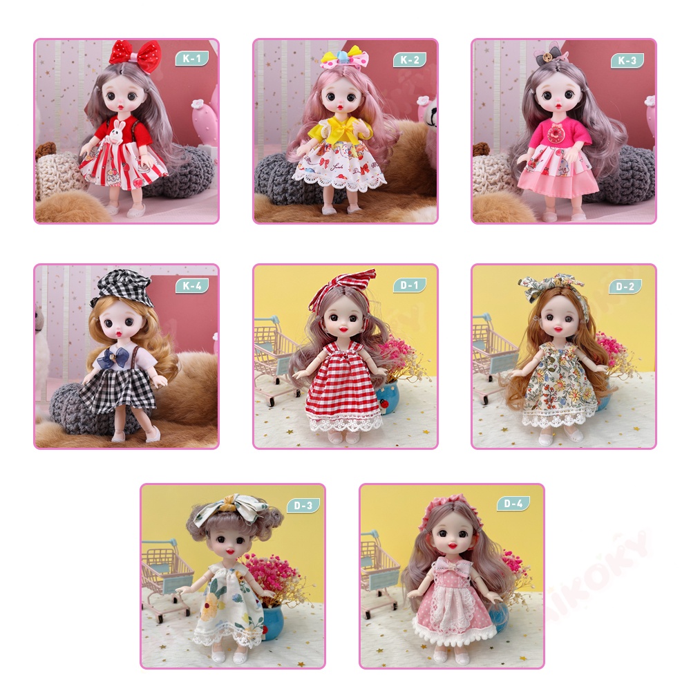 Aikoky Boneka Bayi Perempuan Doll Cute DIY Girls Gift Princess Dress Seri