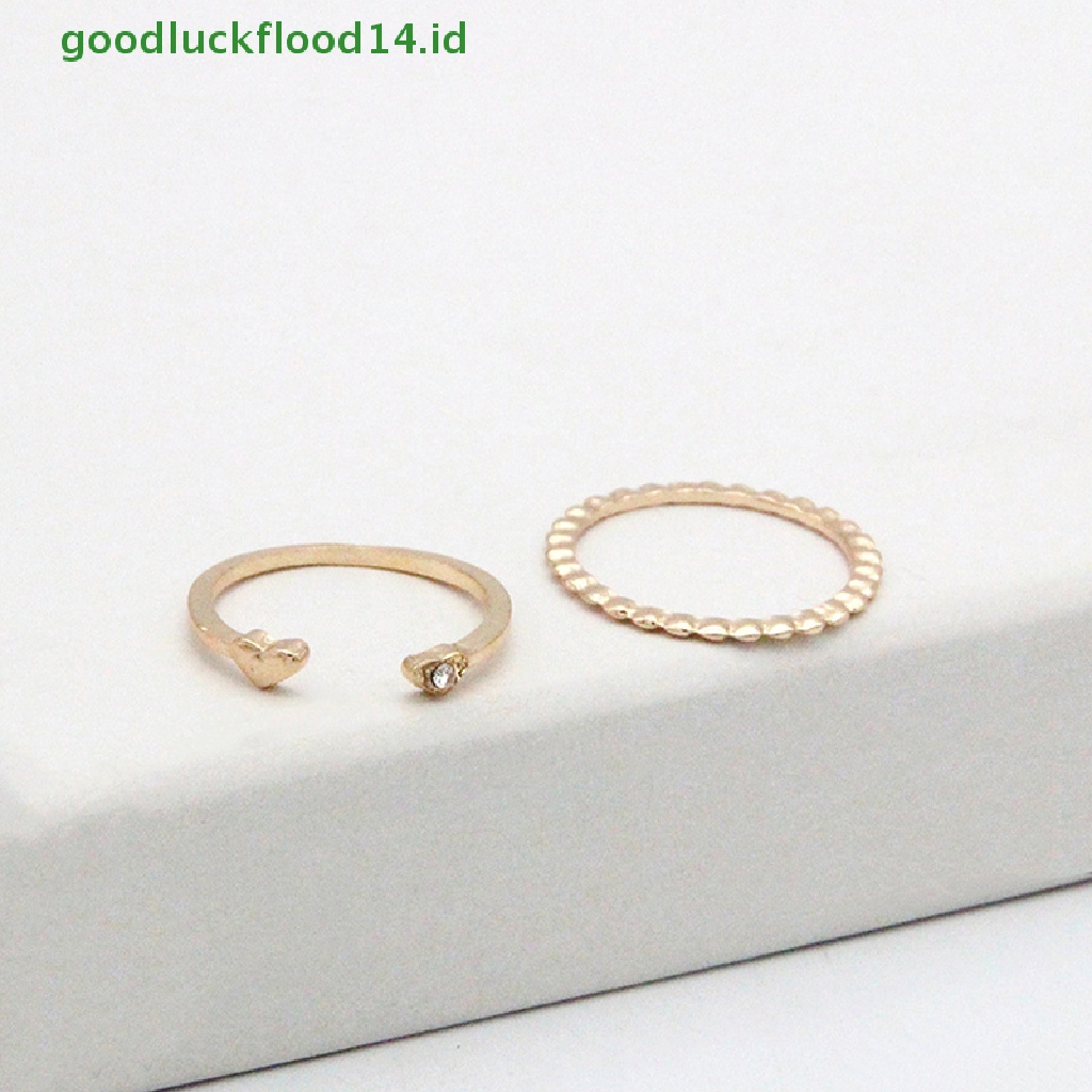 [GOOGFOUR] 10pcs/set Cincin Bulan Bintang Wanita Gadis Bohemian set Perhiasan Hadiah Aksesoris [TOP]