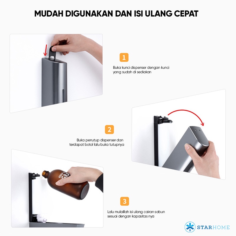 Tempat Sabun Cair Double Tempat Sanitizer Dispenser Sabun Cair 600 ml  Anti Macet Anti Bocor Dispenser Sabun 7116-2