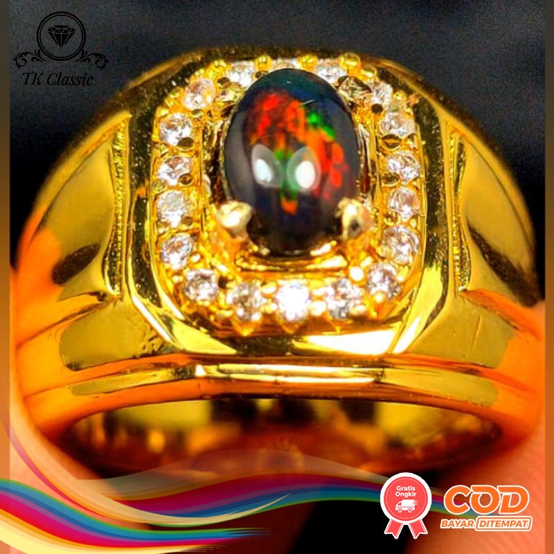 NATURAL BATU AKIK PERMATA KALIMAYA BLACK OPAL FULL JARONG HQ