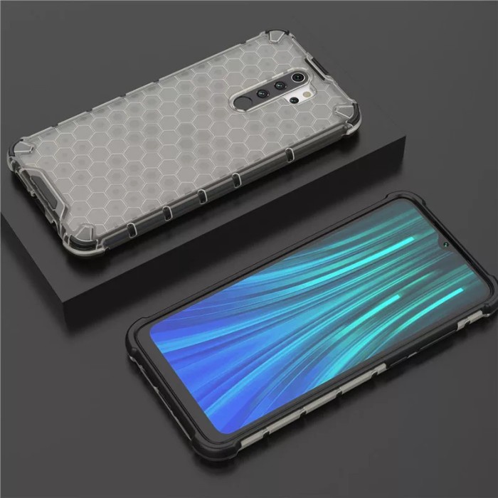 Casing Xiaomi Redmi Note 8 Soft Case Rugged Shockproof Hybrid Armor - SMOKE Grey