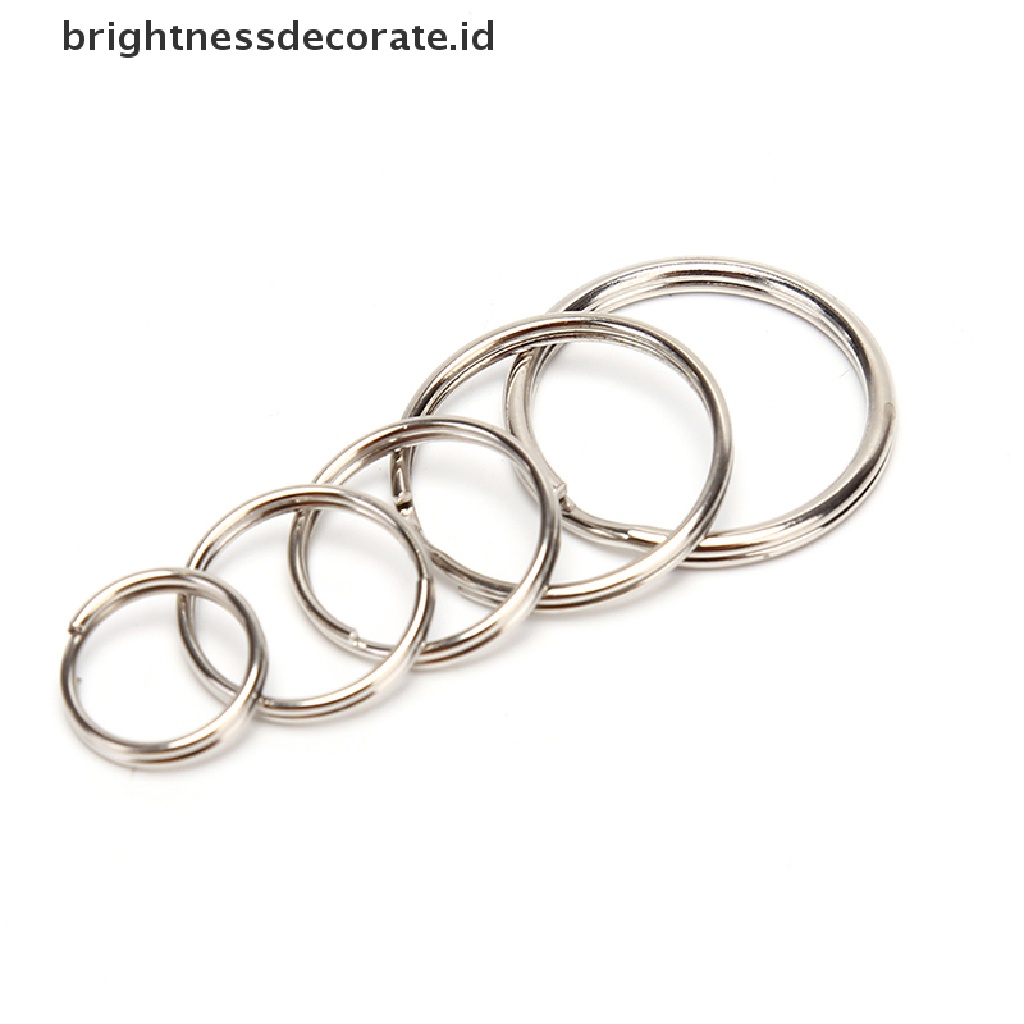 [Birth] 100pcs/lot Gantungan Kunci DIY Metal Key Holder Split Rings Hoop Metal Loop Keychain [ID]