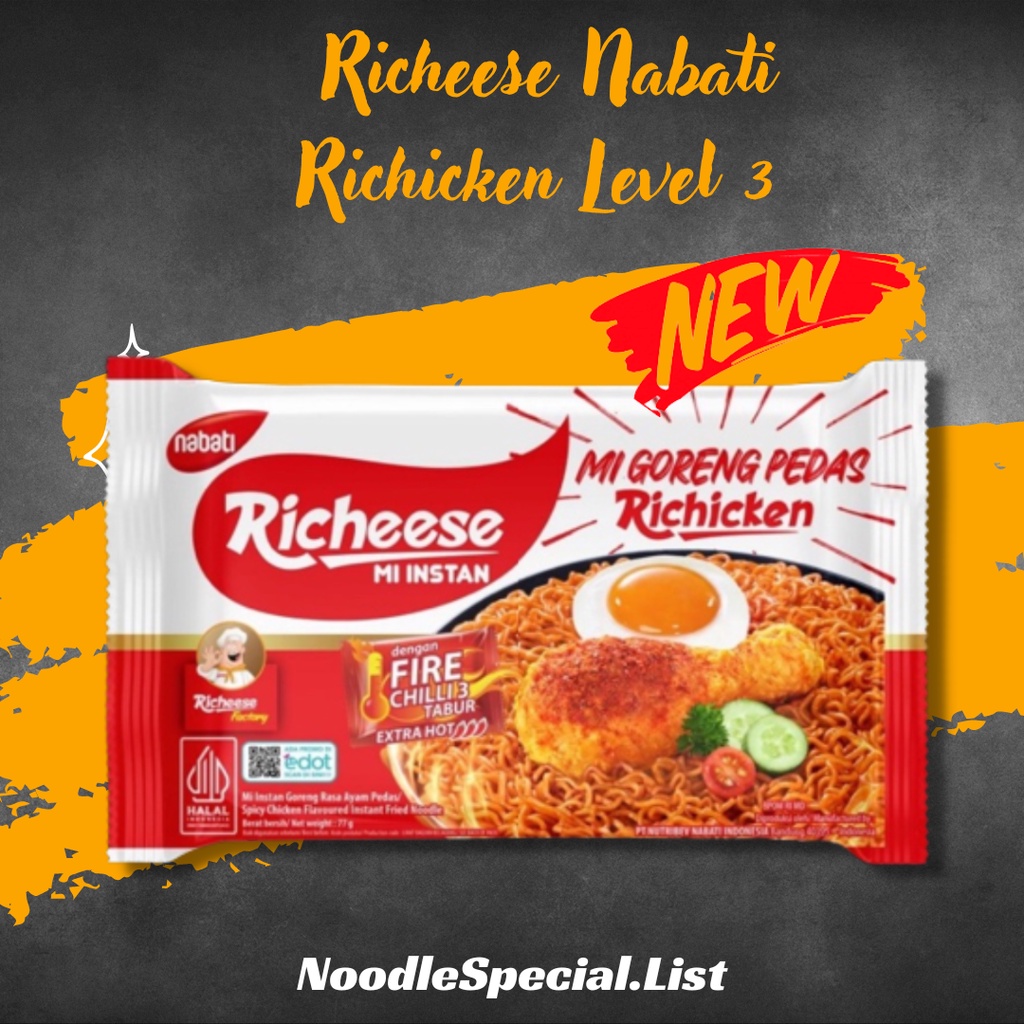 

Richeese Richicken Mie Goreng Pedas Cabe Chilli Tabur Level 3 Extra Hot Mi Riches Instan Instant Rasa Goreng Ayam Pedas Mi Goreng Ayam Pedas