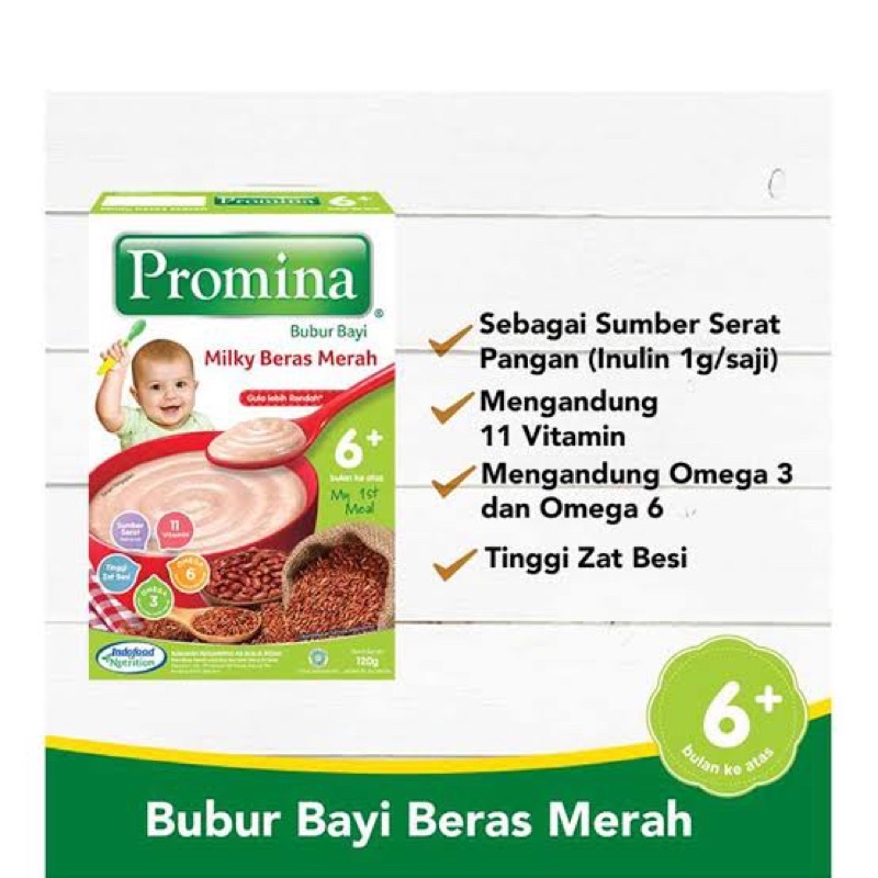 PROMINA BUBUR BAYI 6 BULAN 120gr / MPASI 6 Bulan / PROMINA BERAS MERAH KACANG HIJAU PISANG / PROMINA TIM SAPI WORTEL / PROMINA AYAM KAMPUNG BROKOLI KEJU / BUBUR BAYI 6+