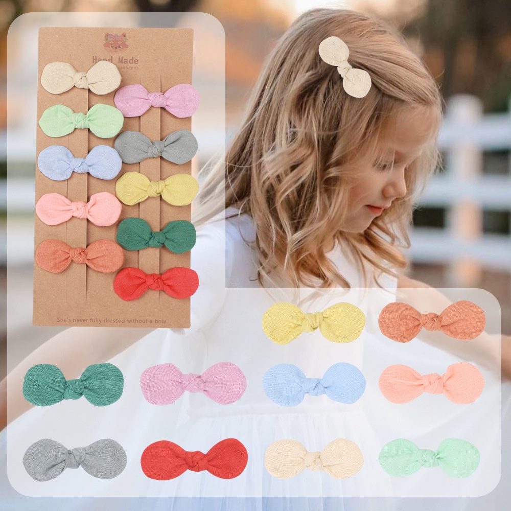 JEPIT RAMBUT PITA ANAK MODEL RIBBON KNOT BOW JEPITAN PONI RETRO GIRL BAYI BABY CUTE GIRLY KAIN WARNA SOFT PASTEL LEMBUT HAIR CLIP PIN HAIRCLIP HAIRPIN PEREMPUAN LINEN COTTON KATUN