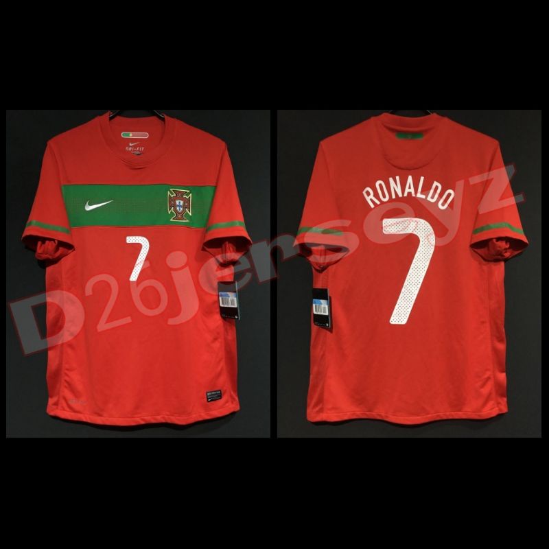 Jersey Portugal Home RETRO World Cup 2010 + Nameset RONALDO 7 CR7 Font RETRO OFFICIAL