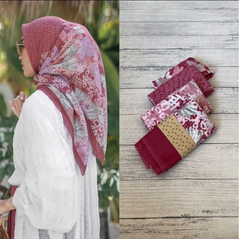 HIJAB SEGIEMPAT VOAL PREMIUM MOTIF LASER CUT