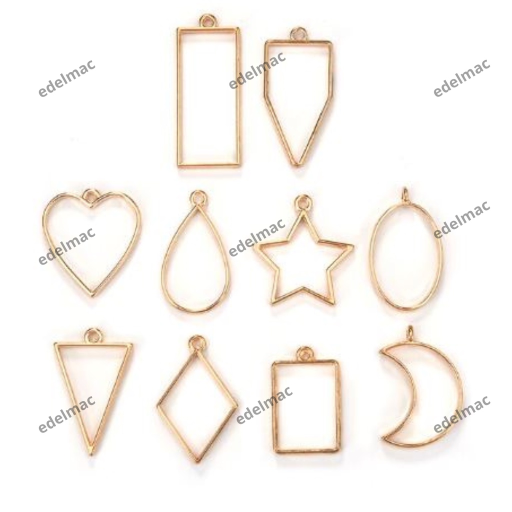 Bingkai Liontin Perhiasan Kalung Handmade Resin Jewelry Pendant Necklace Metal Frame Accessories DIY