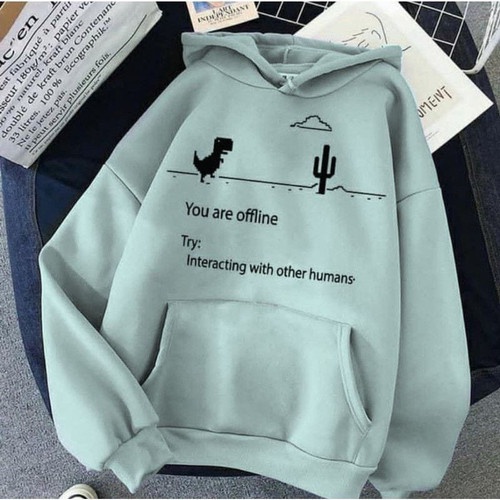 JAKET SWATER HOODIE OFFLINE NOTICE HITAM