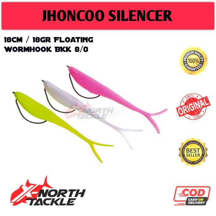DISKON SOFT PLASTIC JOHNCOO REPLIKA SILENCER SOFT LURE MURAH