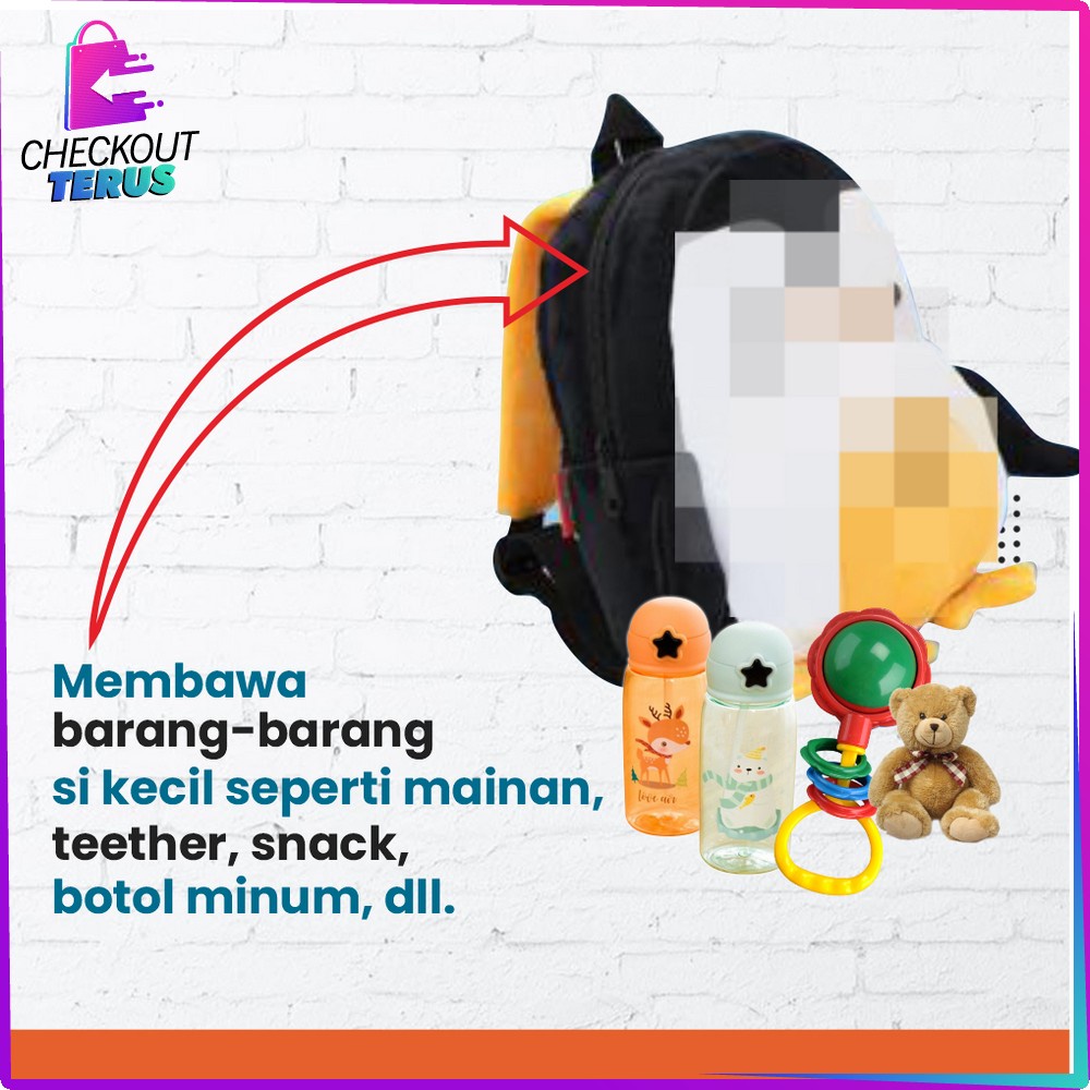 CT T41 Tas Ransel Anak Backpack Anak Karakter Hewan Bahan Boneka Ransel Anak Sekolah Karakter Animal