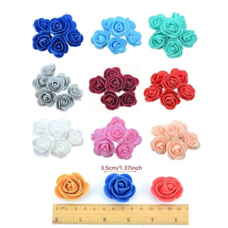 50pcs/pack DIY PE Rose Bunga Buatan 3.5cm Hadiah Untuk Hari-Hari Vanletin'Pernikahan Hias