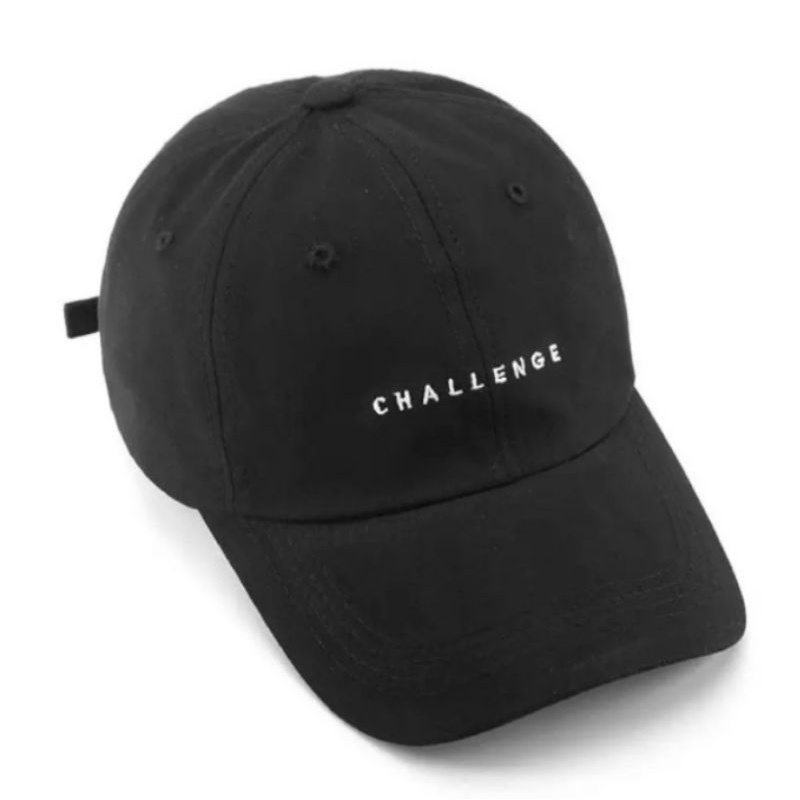 [PART 1] COD Topi Baseball Sport  Bordir / Topi Bucket Polos Pria / Wanita Distro Korea-Challenge Hitam