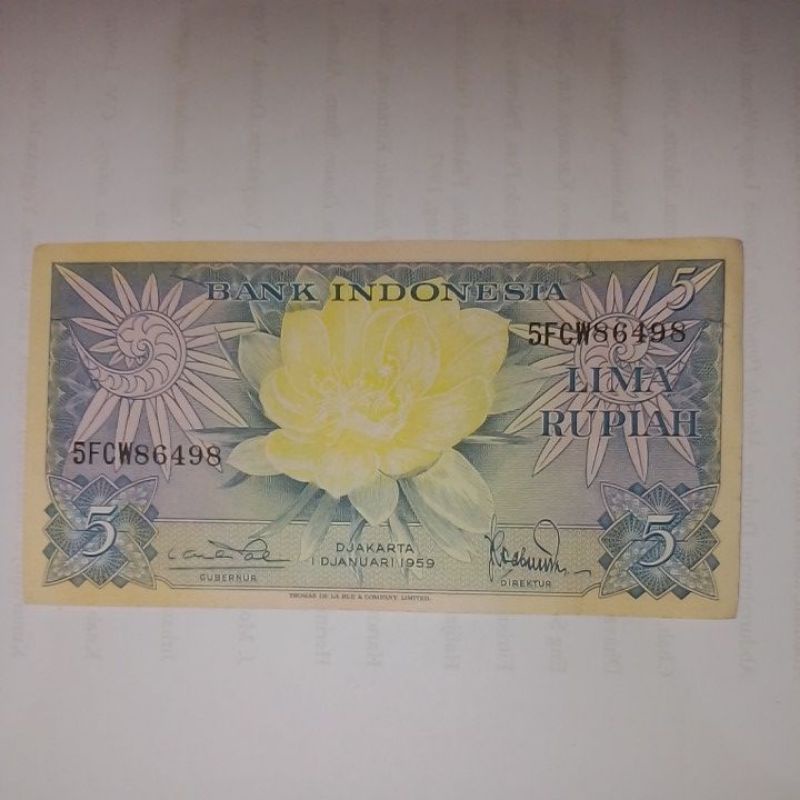 Uang Kuno 5 Rupiah 1959