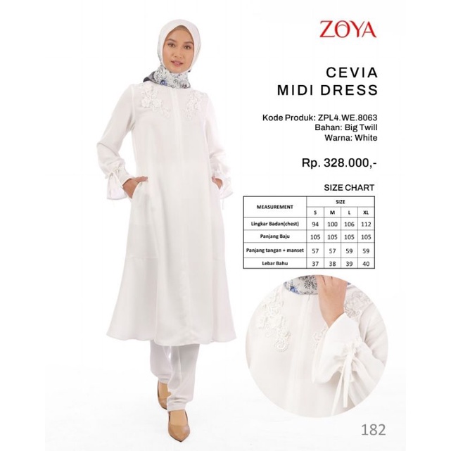 Zoya Gamis Tunik Cevia Putih New Arrival