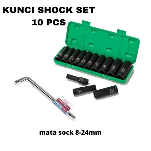 Promo Termurah - kunci Sock / Socket / Shock / Sok Wrench 21 pcs KAIROS - Pembuka baut motor mobil -  peraltan bengkel