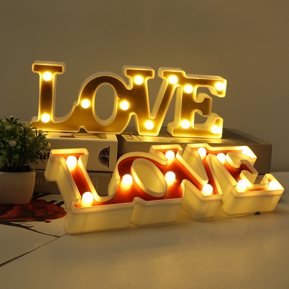 3d Lampu Neon LED Bentuk Cinta Lampu Malam Huruf Tanda Lampu Romantis Pernikahan Ulang Tahun Pesta Valentine Dekorasi Alat Peraga