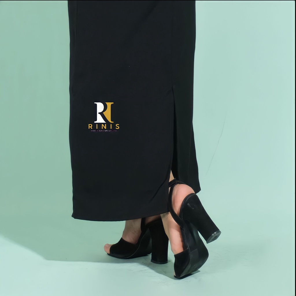 RINIS - Rok Kantoran Span Panjang Belahan Belakang Size S - L4