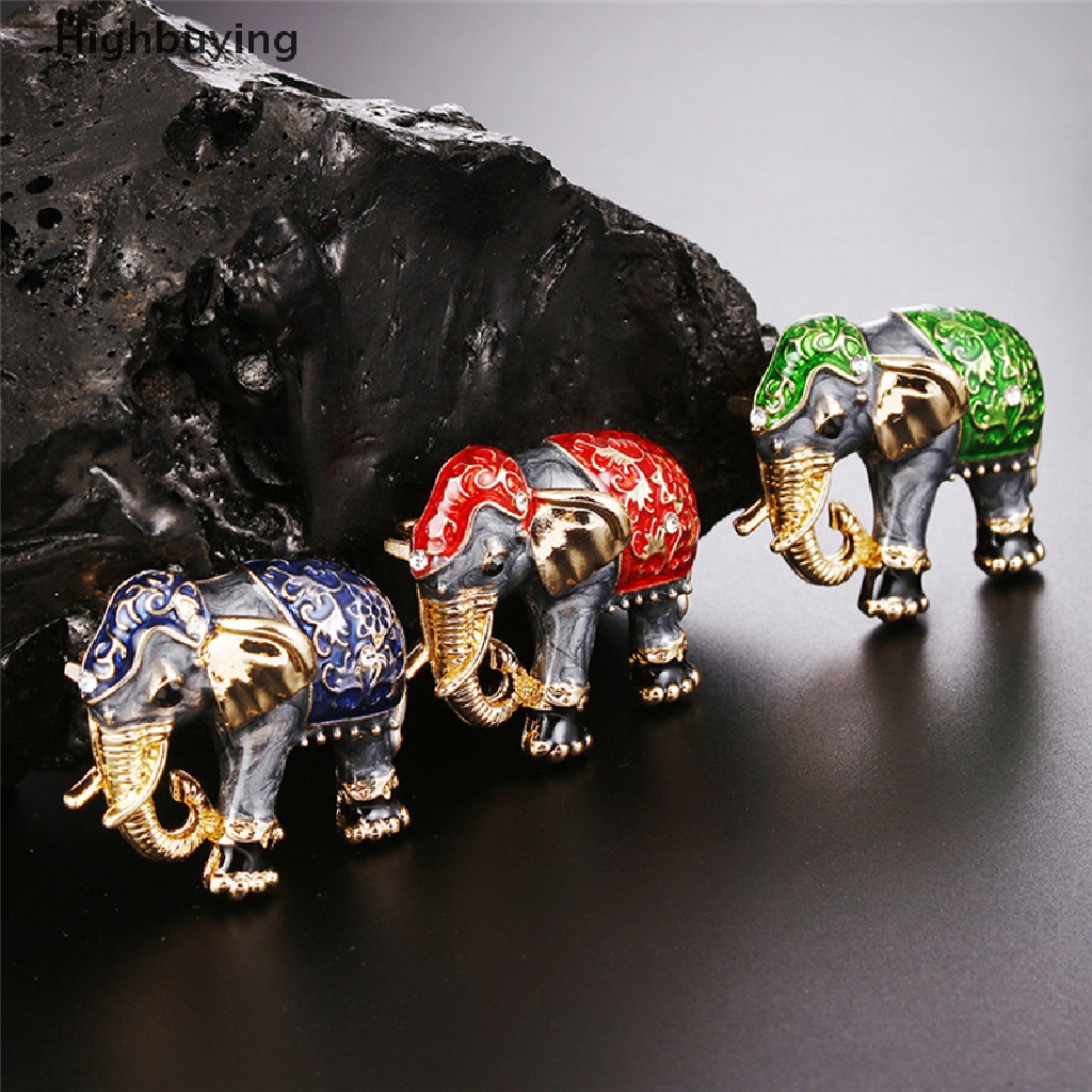 Hbid Animal Enamel Kristal Gajah Bros Pin Wanita Kostum Buket Pin Perhiasan Glory