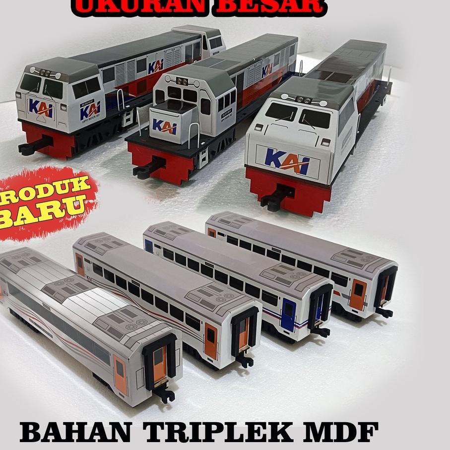 NIS175 Kereta Api Indonesia Mainan lokomotif kereta api kayu <<>>