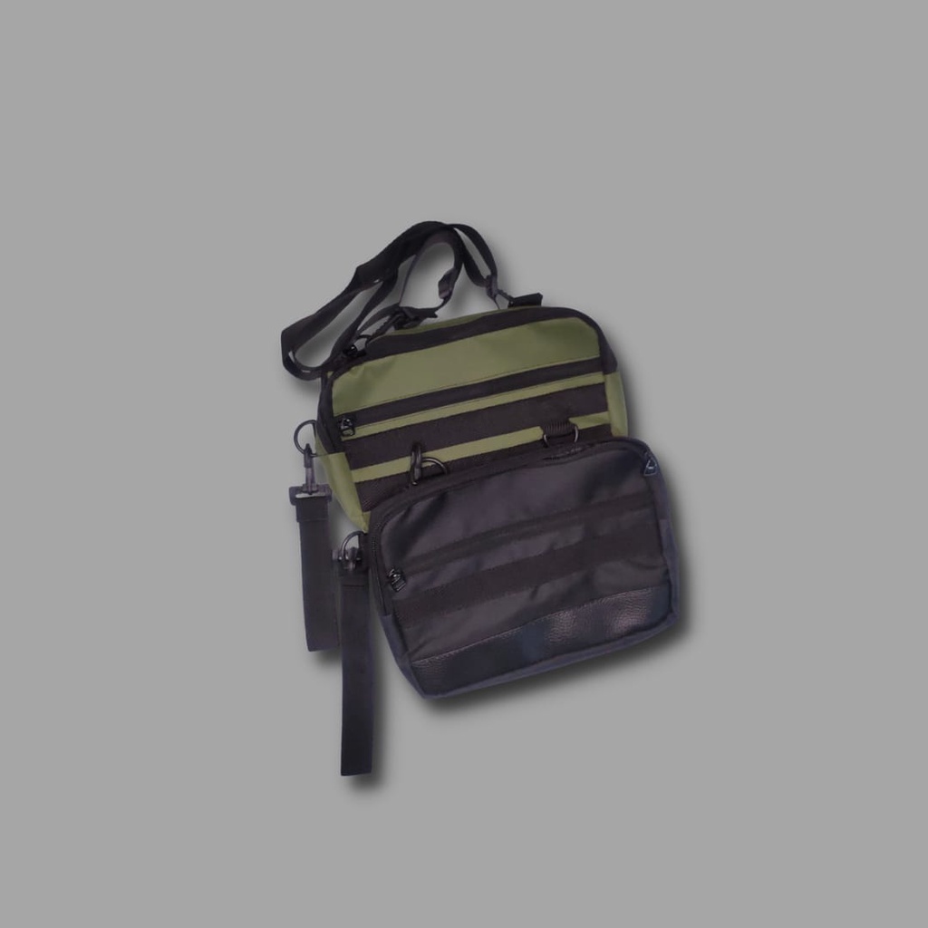 tas selempang pria polos rig bahan kanvas - Tas selempang tangan vpd 2 in 1