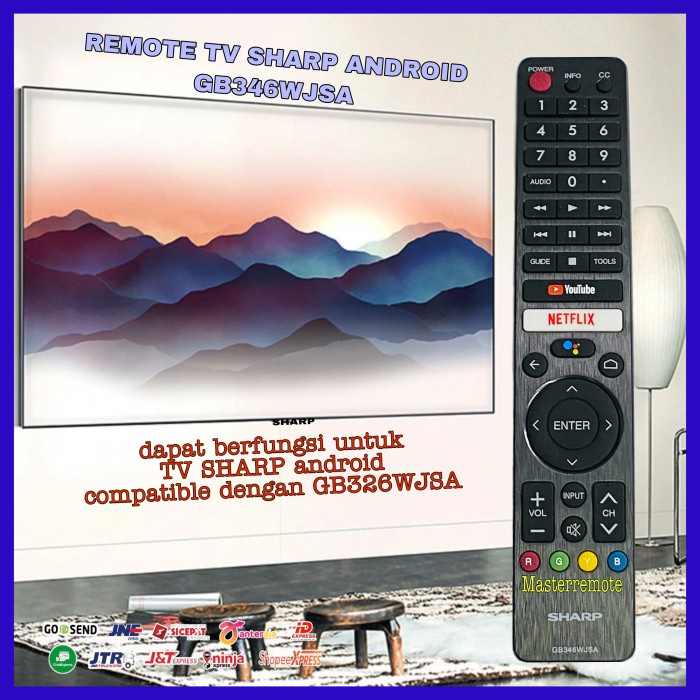 REMOT REMOTE TV SHARP SMART TV / SHARP ANDROID GB346WJSA ORIGINAL