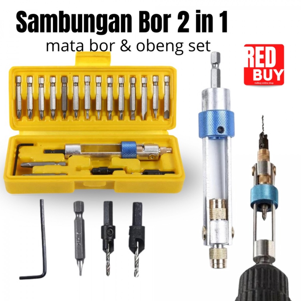 Bor Tangan Manual 2 in 1 Taffware dengan Obeng Set