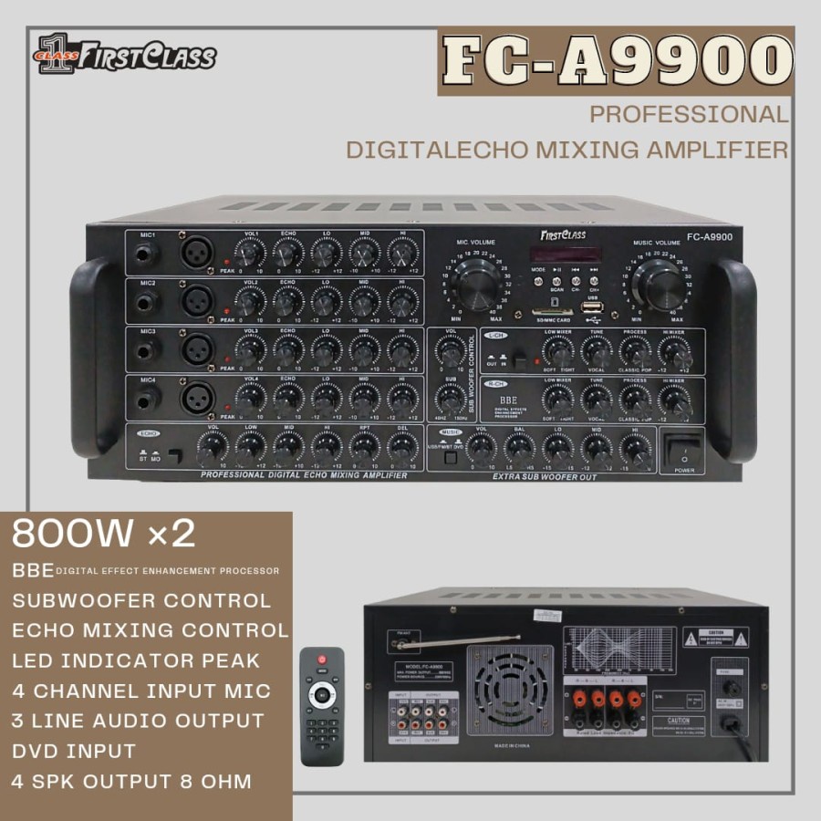 PROFESSIONAL DIGITAL ECHO MIXING AMPLIFIER FIRSTCLASS FC A9900 9900