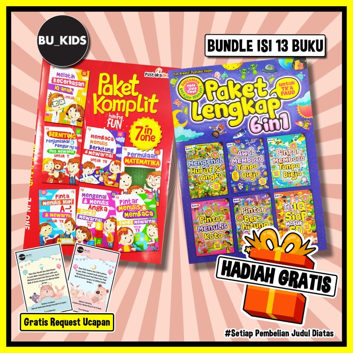 Booki Buku Anak Tk Paud / Isi 13 / Paket Lengkap & Komplit Buku Belajar Anak