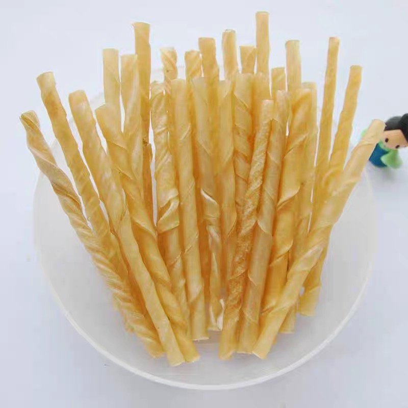 100PC/PACK Snack Dental Tulang Twist Natural Stick Snack Anjing STICK 5 INCHI