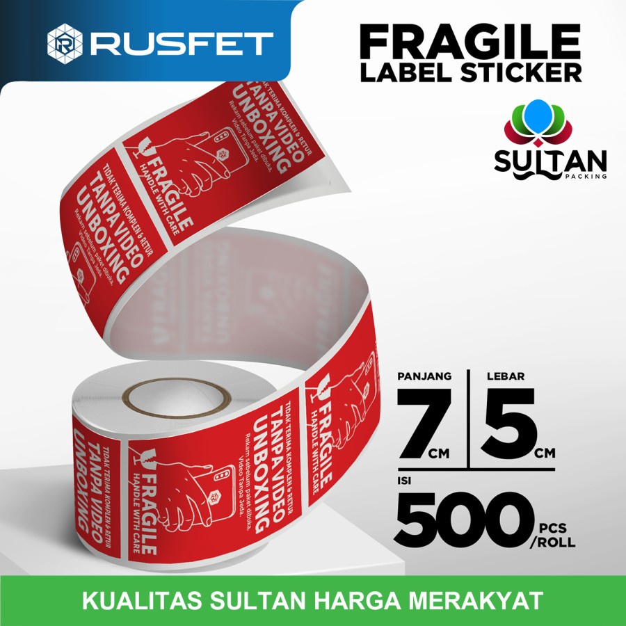 

Stiker Unboxing Fragile Label Fragile Unboxing Paket 500pcs Per Roll