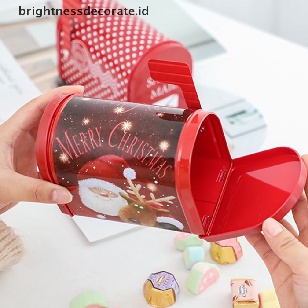 [Birth] Kotak Surat Natal Penyimpanan Permen Tinplate Box Indah Xmas Logam Anak Hadiah Kasus Pohon Hiasan Gantung Navidad Dekorasi Rumah [ID]