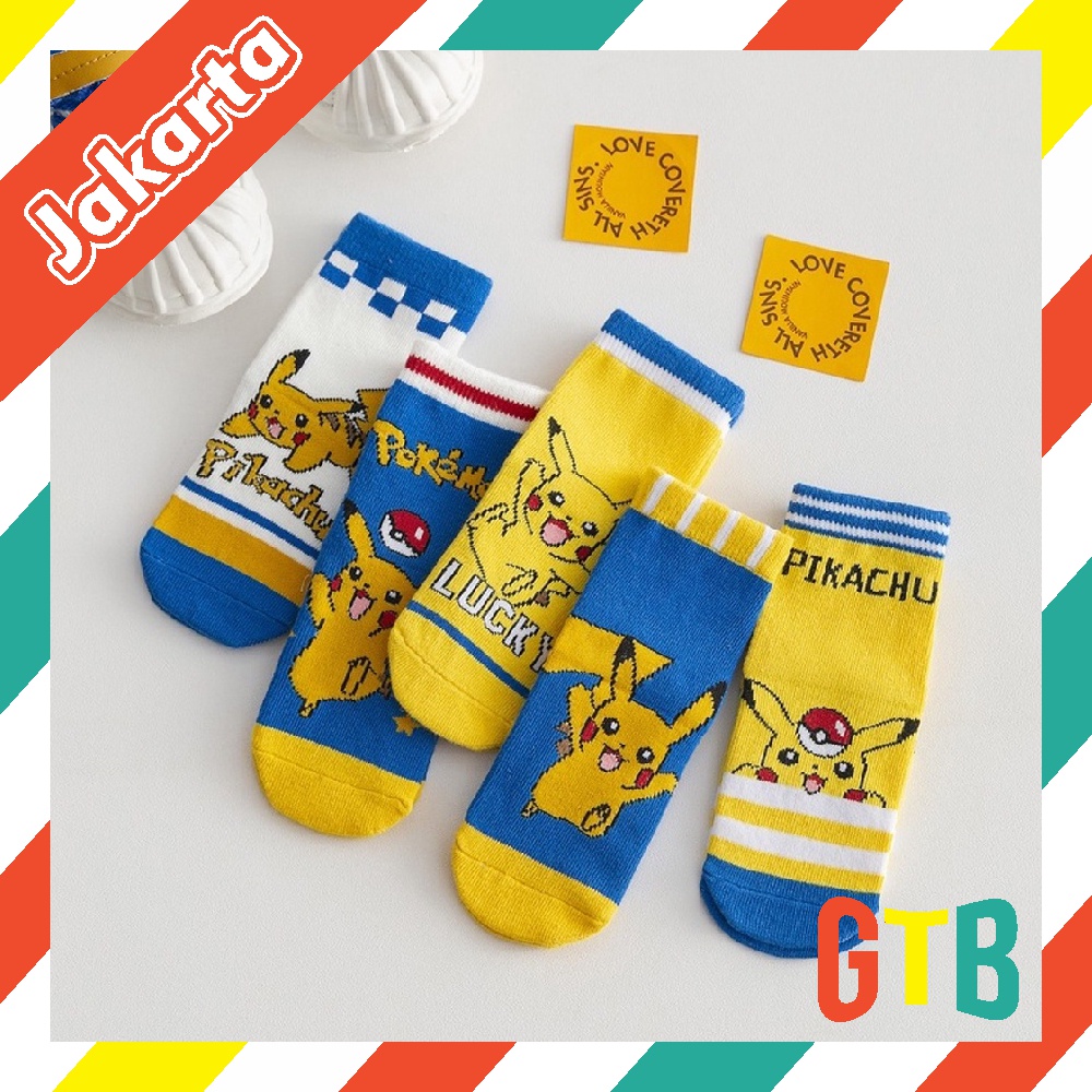 GTB Kaos Kaki Anak Motif Pikachu Kaus Kaki Bayi Pokemon KK060