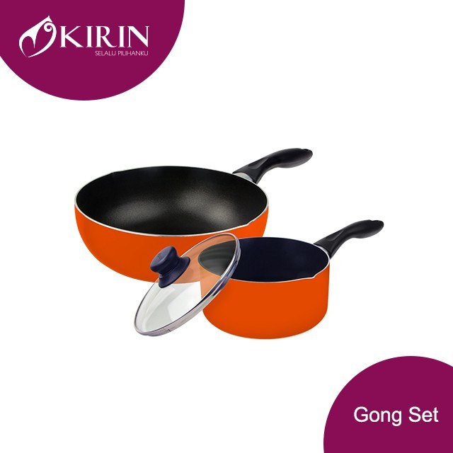 Promo Kirin Gong Set 2 In 1 Deep Frypan 24 Cm + Saucepan 18 Cm Panci