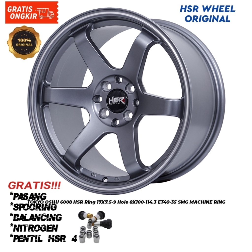 Paket Velg Hsr Wheel dan Ban Mobil Yaris,Honda Jazz, Veloz Ring 17