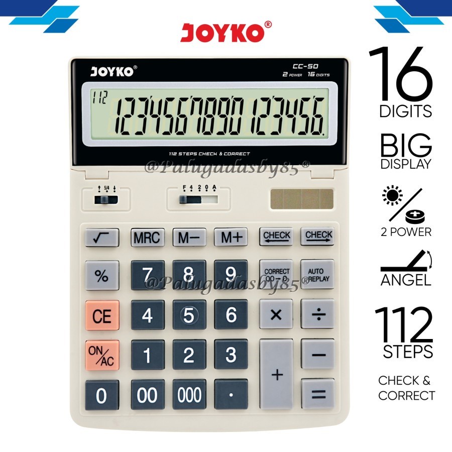 

(1 Biji) Kalkulator JOYKO CC-50 16 Digits Check Correct / Calculator Joyko CC-50 / Joyko CC 50 CC50