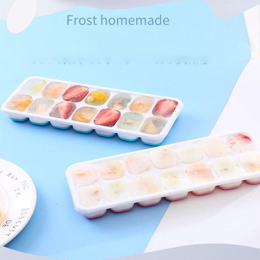 Top Ice Cube Tray Aksesoris Dapur Stackable Popsicle Box Silikon