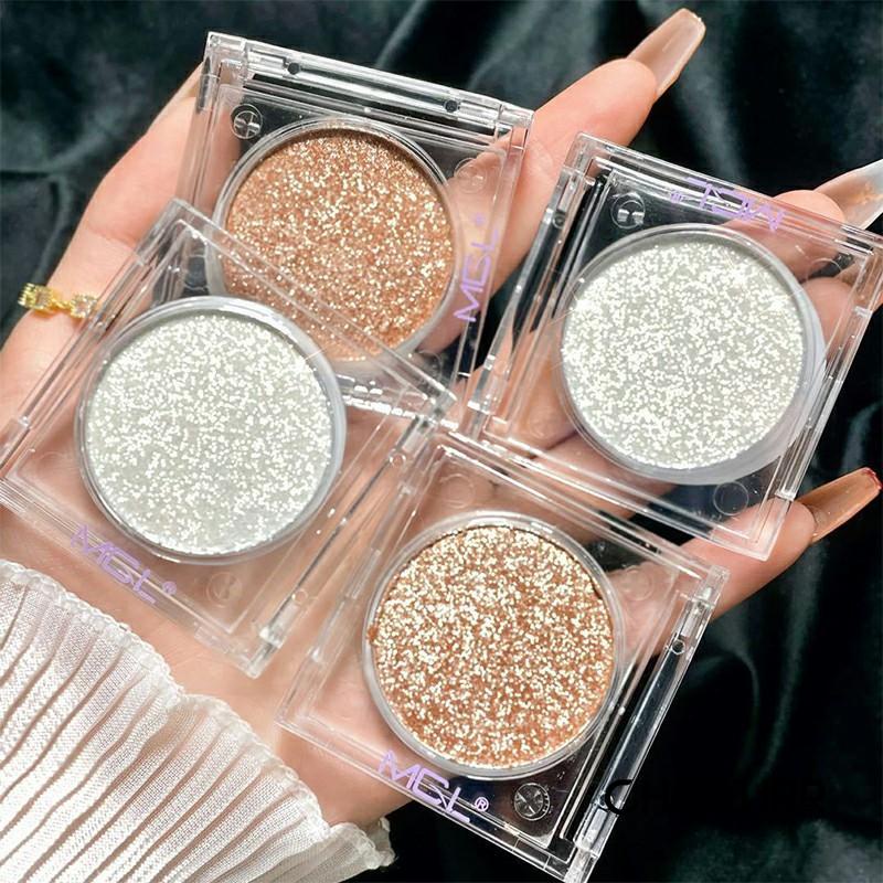 【COD】Highlight / Eyeshadow / Contour Pearl Glitter High-gloss Powder Long Lasting Mencerahkan Payet Ulat Sutra Berbaring Korea Makeup-CH