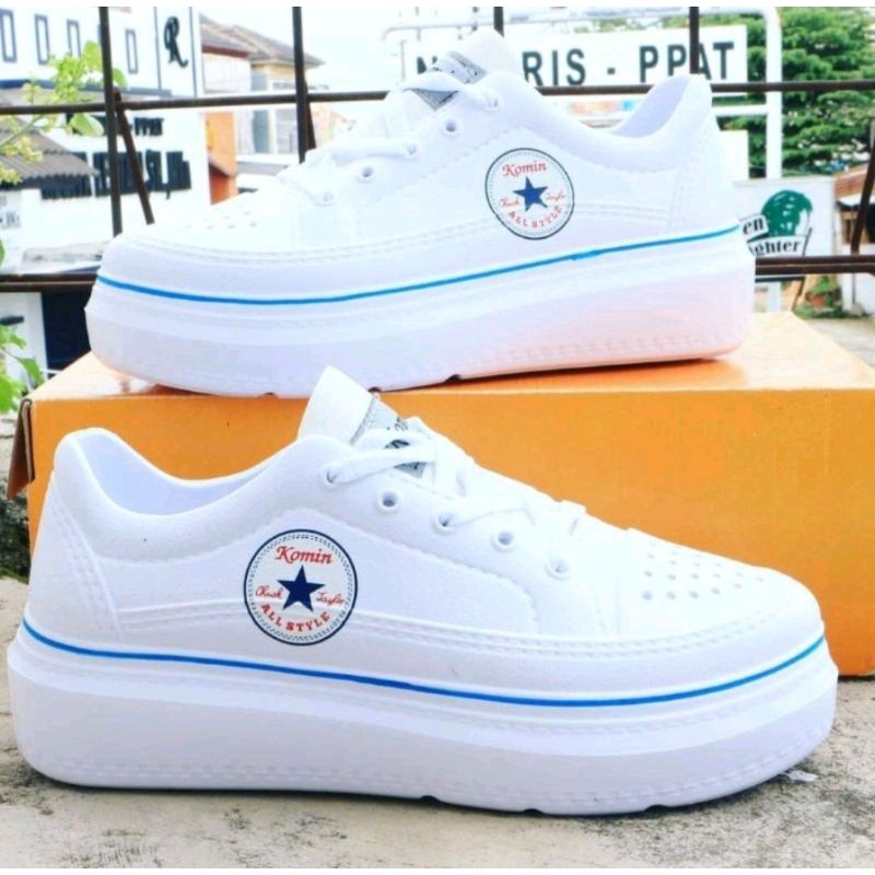 SEPATU SNEAKERS WANITA PUTIH KOREA KOMIN