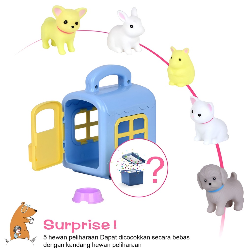 Cute Pet In The House | Miniatur Hewan Mainan Merawat Hewan | Mainan Anak Cewe 2-3-4-5-6 Tahun | Kado Ulang Tahun Anak Cewek