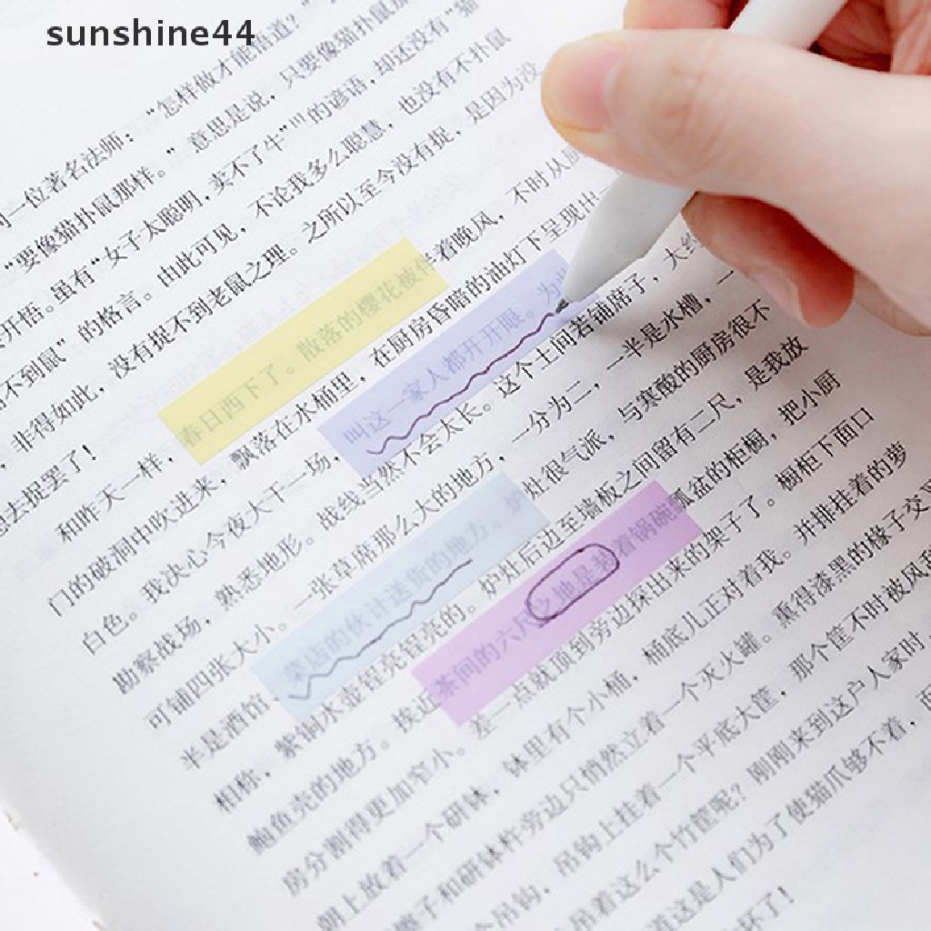Sunshine 1pcs Stiker Indeks Tipe Laci Warna Tembus Hewan Lucu Sticky Notes Dan Memo Pad Self Adhesive Anti Air.