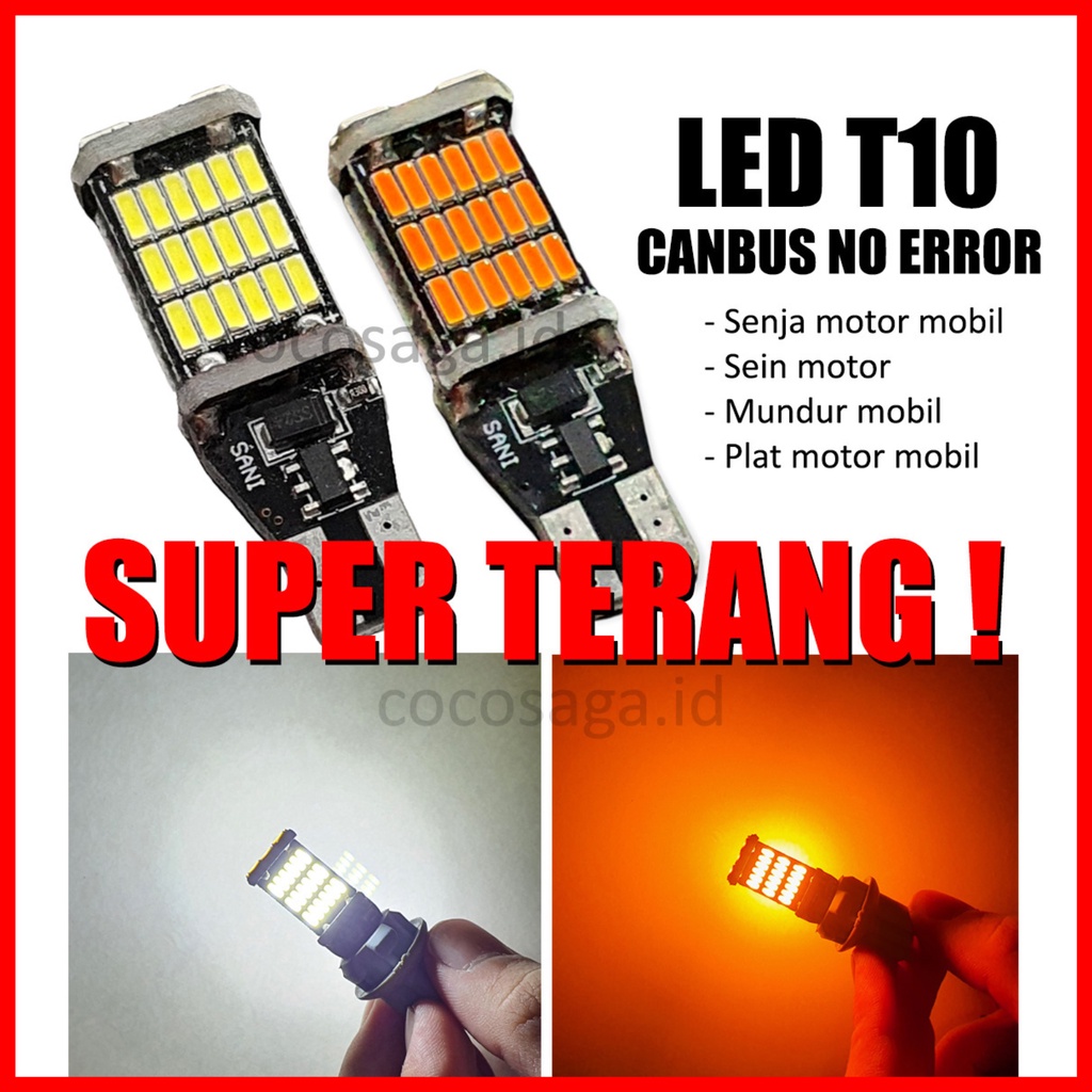 LAMPU LED SEIN MOTOR SUPER BRIGHT - T10 T15 W16W 45 TITIK CANBUS (SENJA, SEIN, MUNDUR) - Lampu led sein sen riting motor