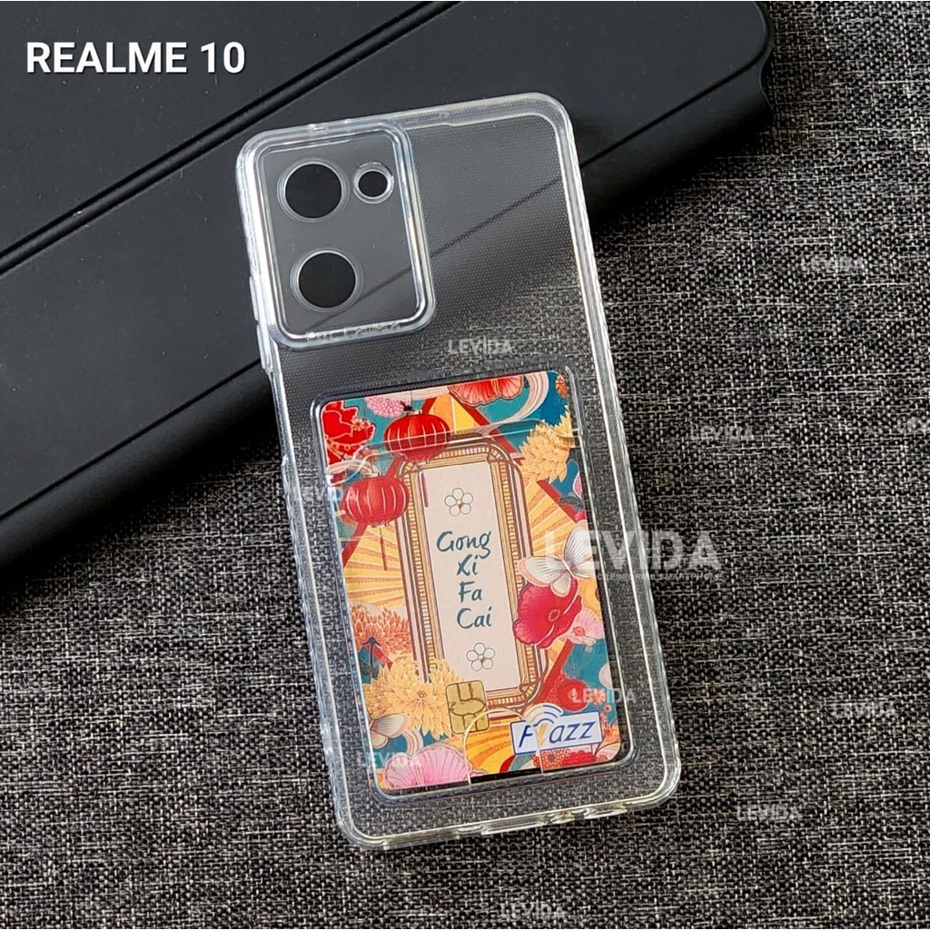 Realme 10  Realme 10 Pro Clear Card Slot Kartu Bening Case Realme 10  Realme 10 Pro