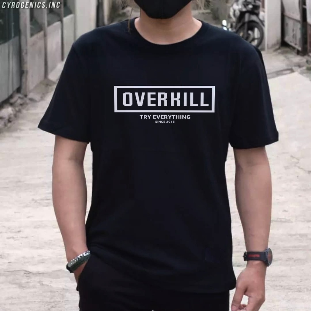 kaos pria OVERKIIL original terbaru/baju cowok distro ukuran M L dan XL