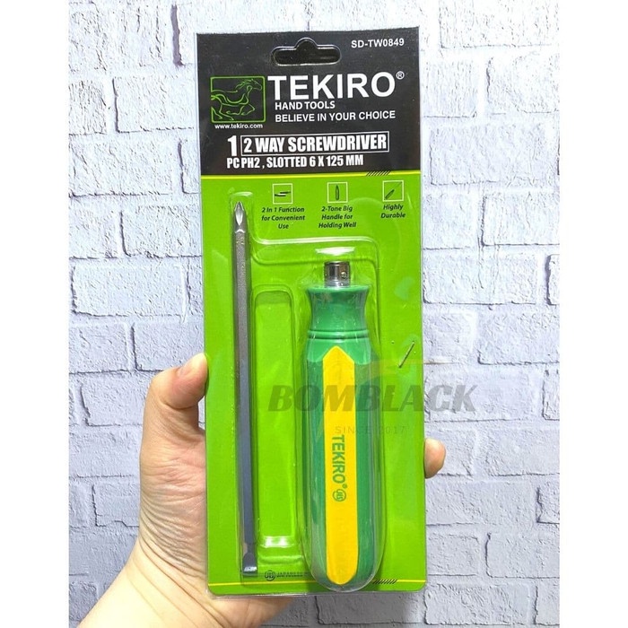 TEKIRO Obeng Bolak Balik 6x125mm Plus Minus 2 Arah Two Way Screwdriver