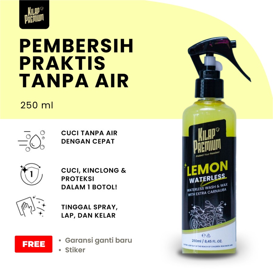 Kilap Premium Lemon Waterless Wash and Wax / Cairan Pembersih Kotoran