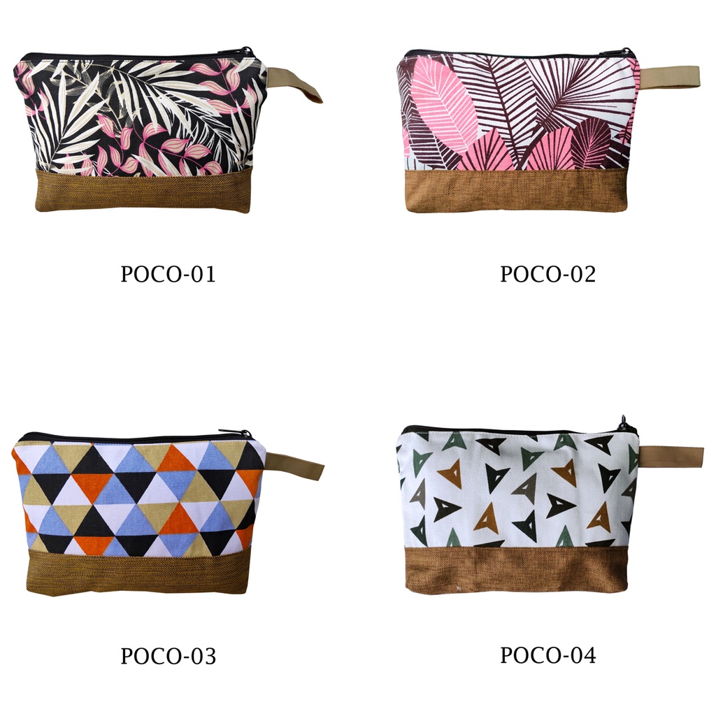 Pouch Kanvas Kombinasi Bisa Souvenir 26x17 Motif POCO-01 Ke POCO-04